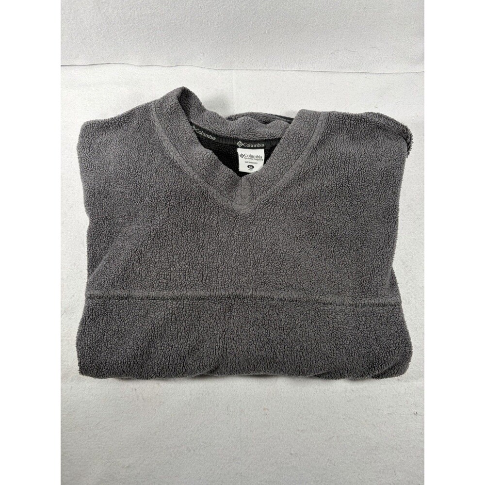 Vintage Columbia Gray V-Neck Sweater Size XL Very Nice